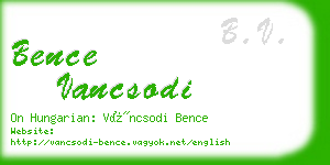 bence vancsodi business card